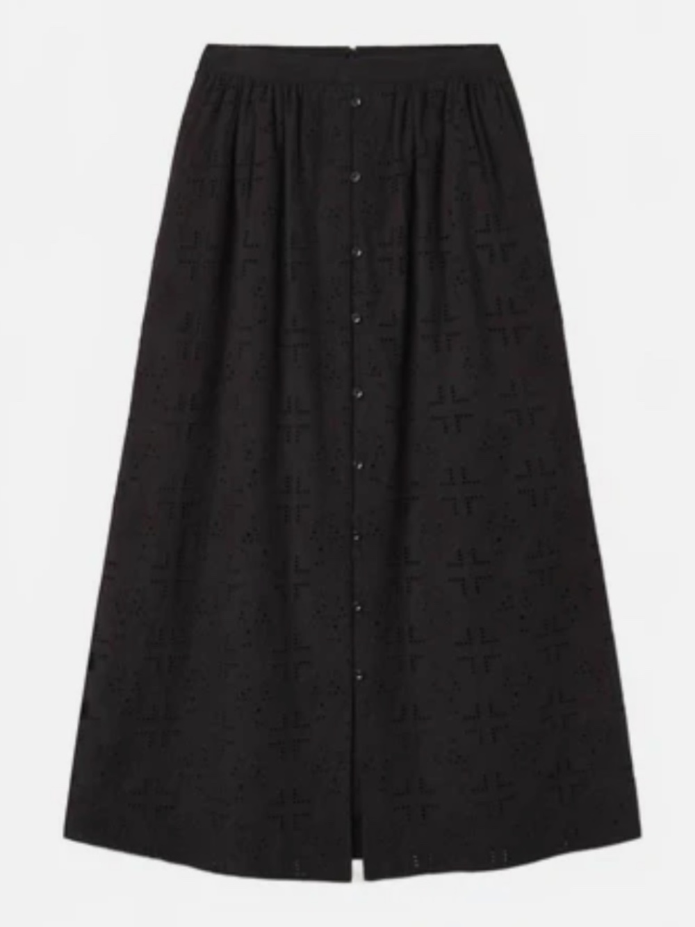 TROVATA Birds of Paradis Lisette Black Eyelet Skirt Small